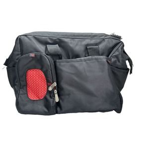 Fisher Price Fastfinder Deluxe Wide Opening Messenger Diaper Bag Black‎